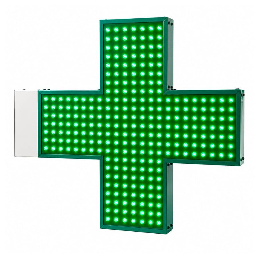 Otra vista de Banderola cruz farmacia LED pixels